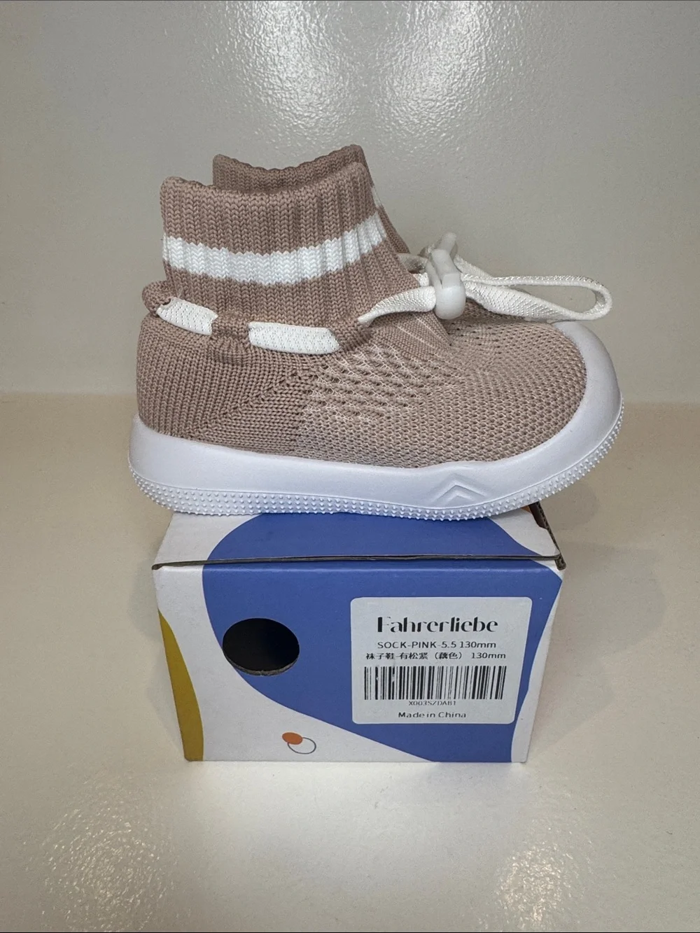 NIB mauve pink ‘sock’ slip on girls tennis shoes